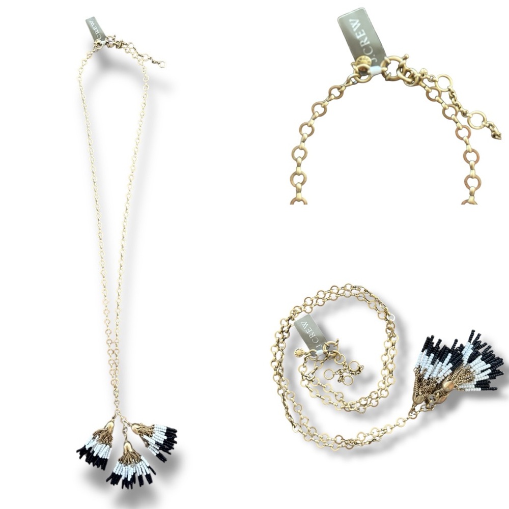 J. Crew Beaded Tassel Necklace